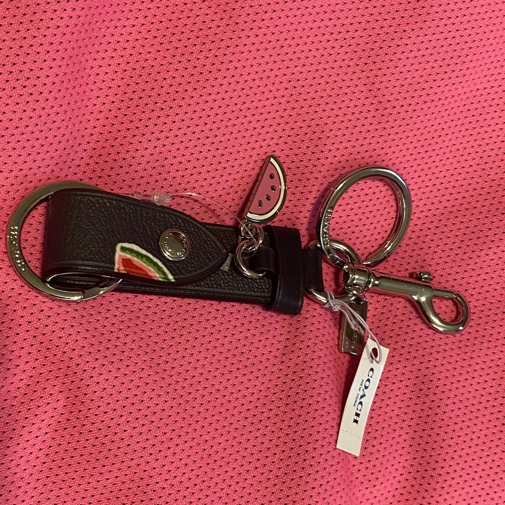 🍉🍉🍉COACH keychain with watermelon print🍉🍉🍉